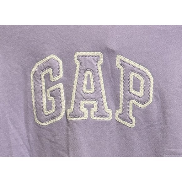 Gap Spellout Pullover Hoodie Womens Lilac Sweatshirt Pocket Streetwear Sz M NWT - Picture 3 of 5